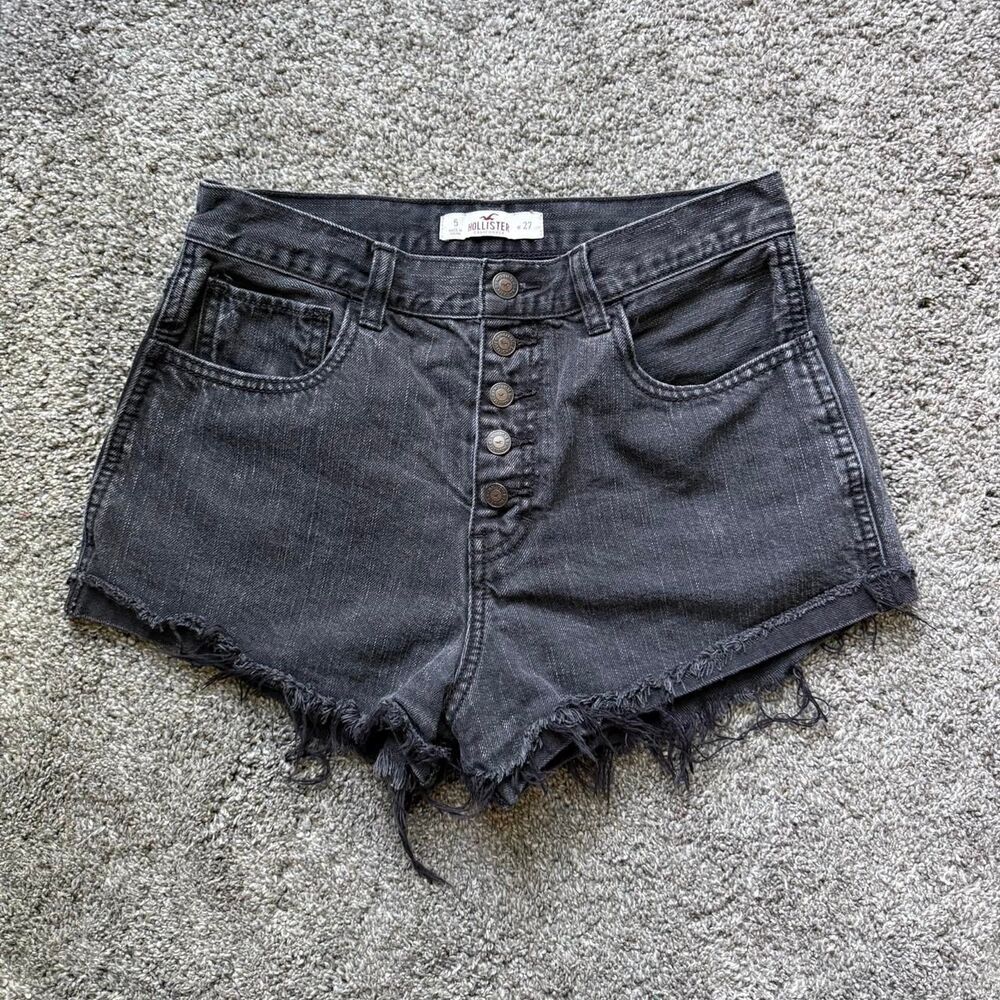 Hollister Black Denim Shortie Shorts